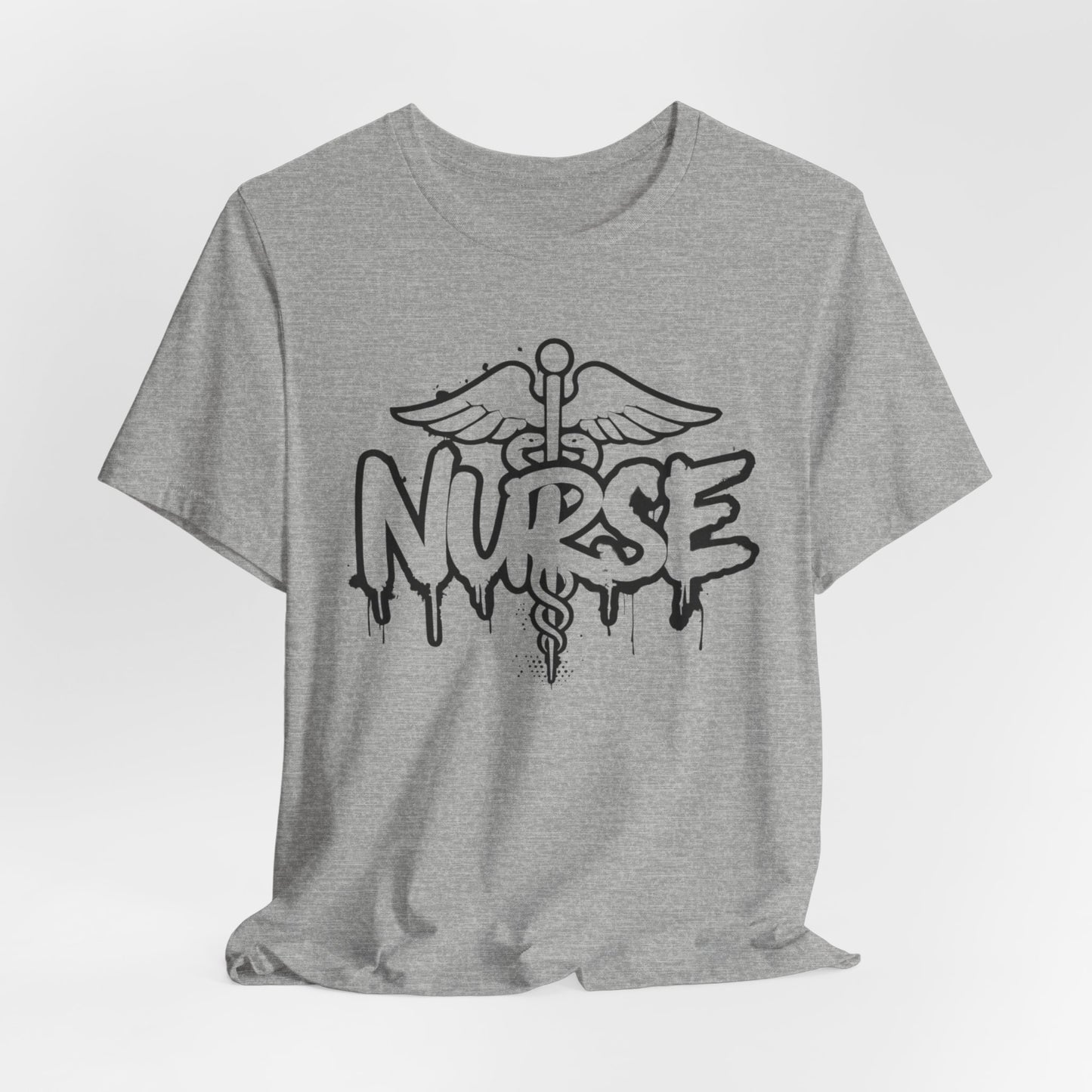 Black Nurse Caduceus Short Sleeve Tee