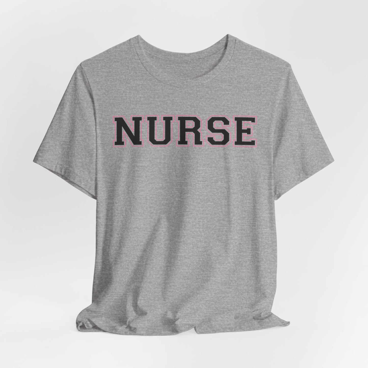 Collegiate Capital Nurse Tee - Black on Pink
