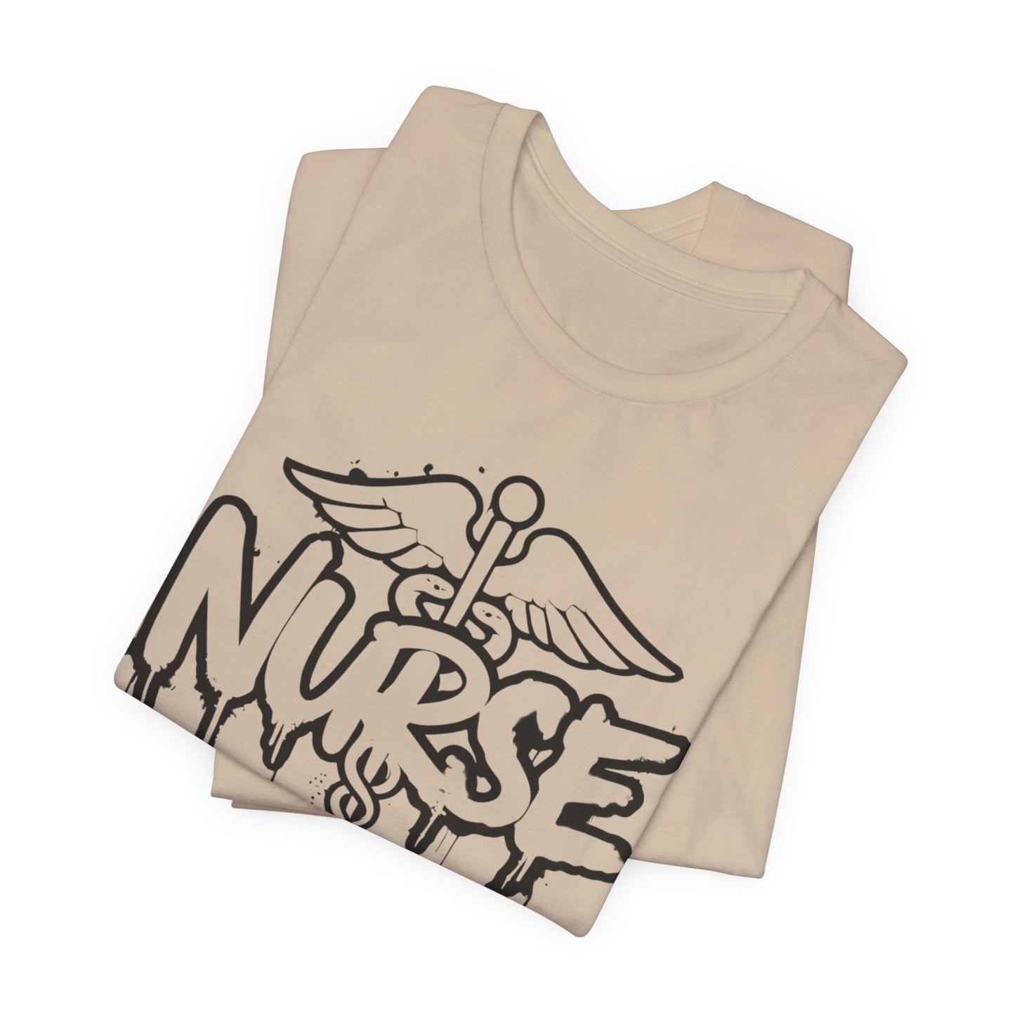 Black Nurse Caduceus Short Sleeve Tee