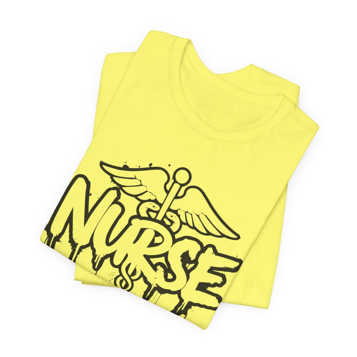Black Nurse Caduceus Short Sleeve Tee