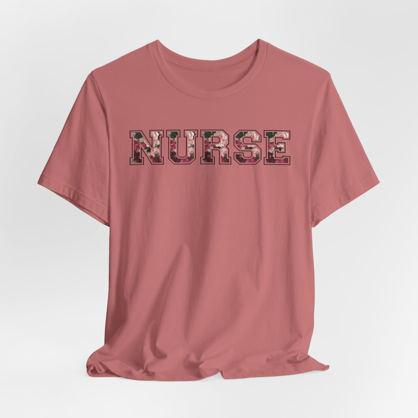 Collegiate Capital Nurse Tee - Floral on Black