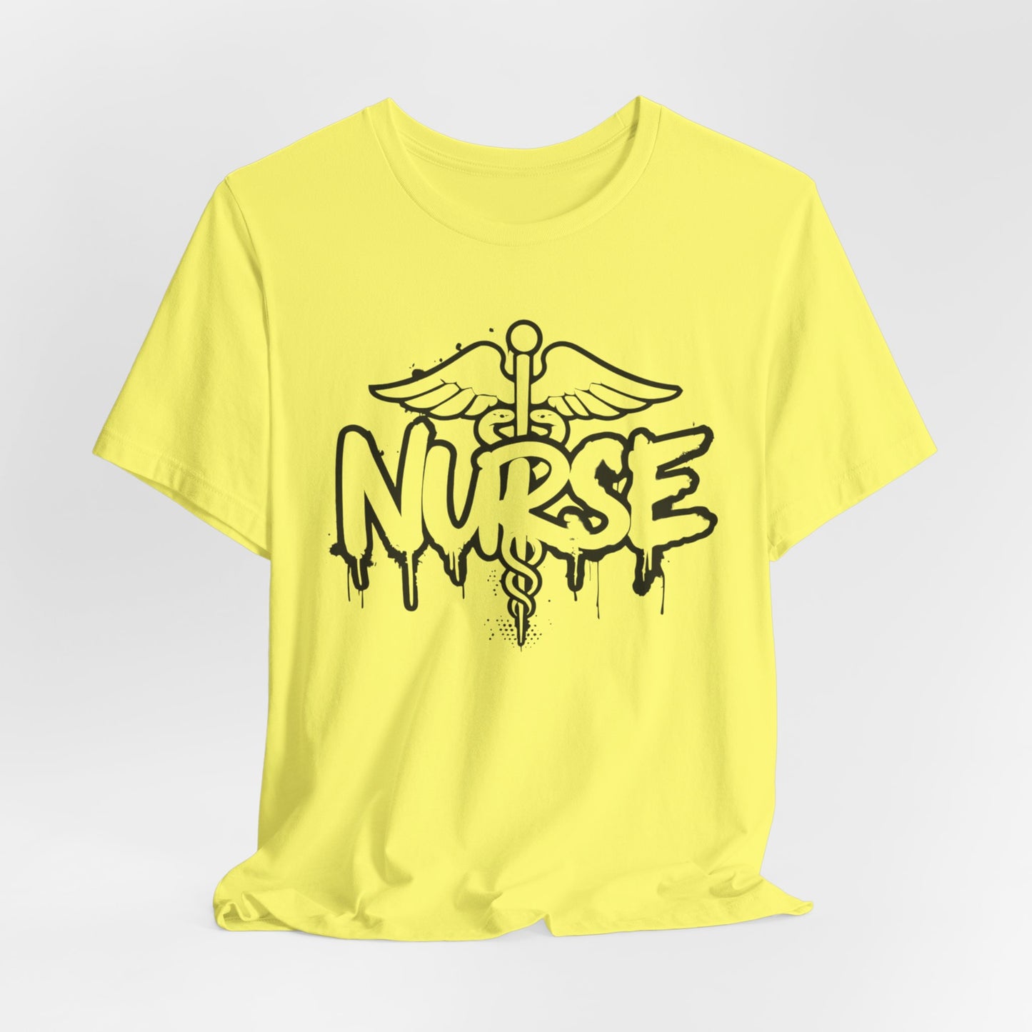Black Nurse Caduceus Short Sleeve Tee