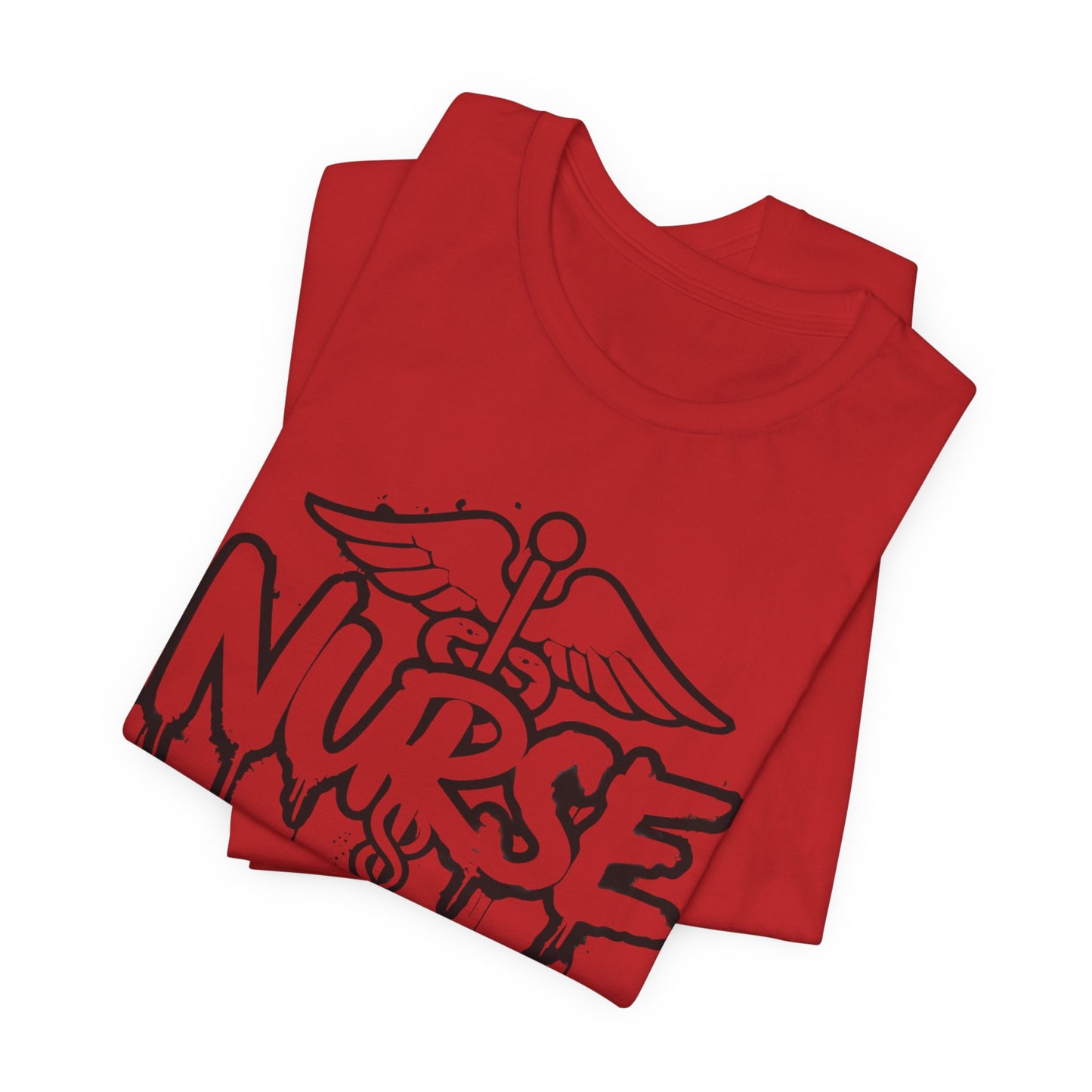 Black Nurse Caduceus Short Sleeve Tee