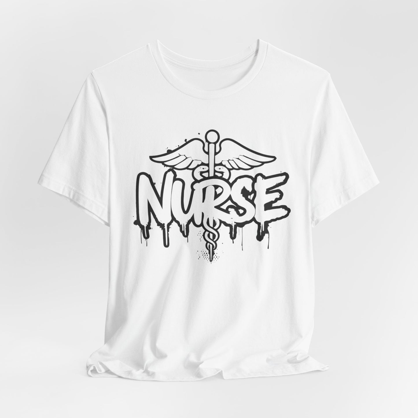 Black Nurse Caduceus Short Sleeve Tee