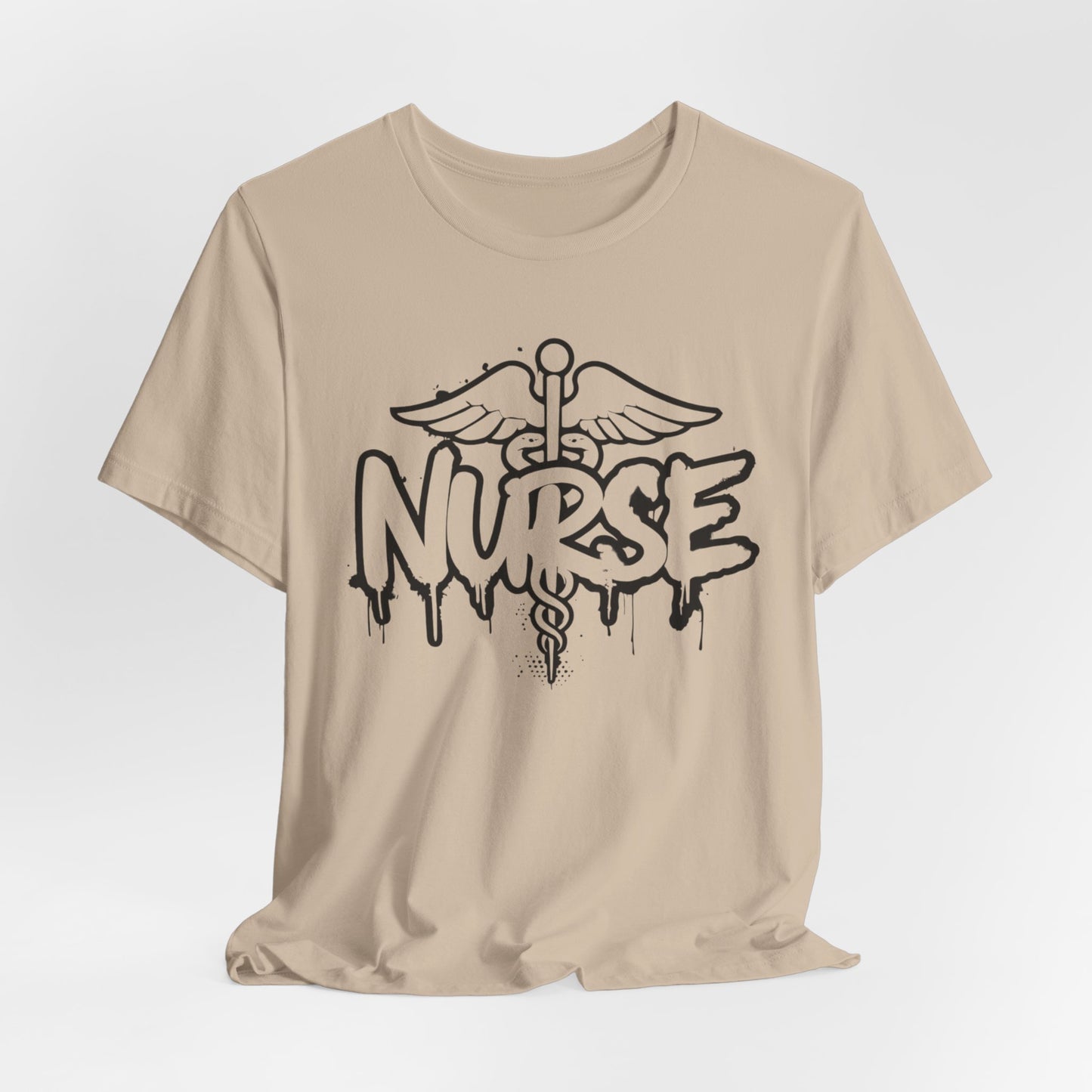 Black Nurse Caduceus Short Sleeve Tee