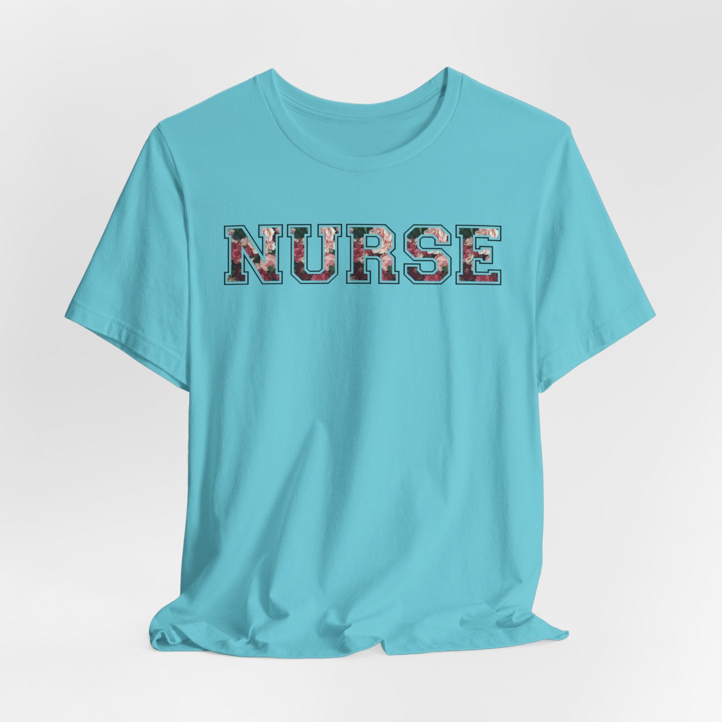 Collegiate Capital Nurse Tee - Floral on Black