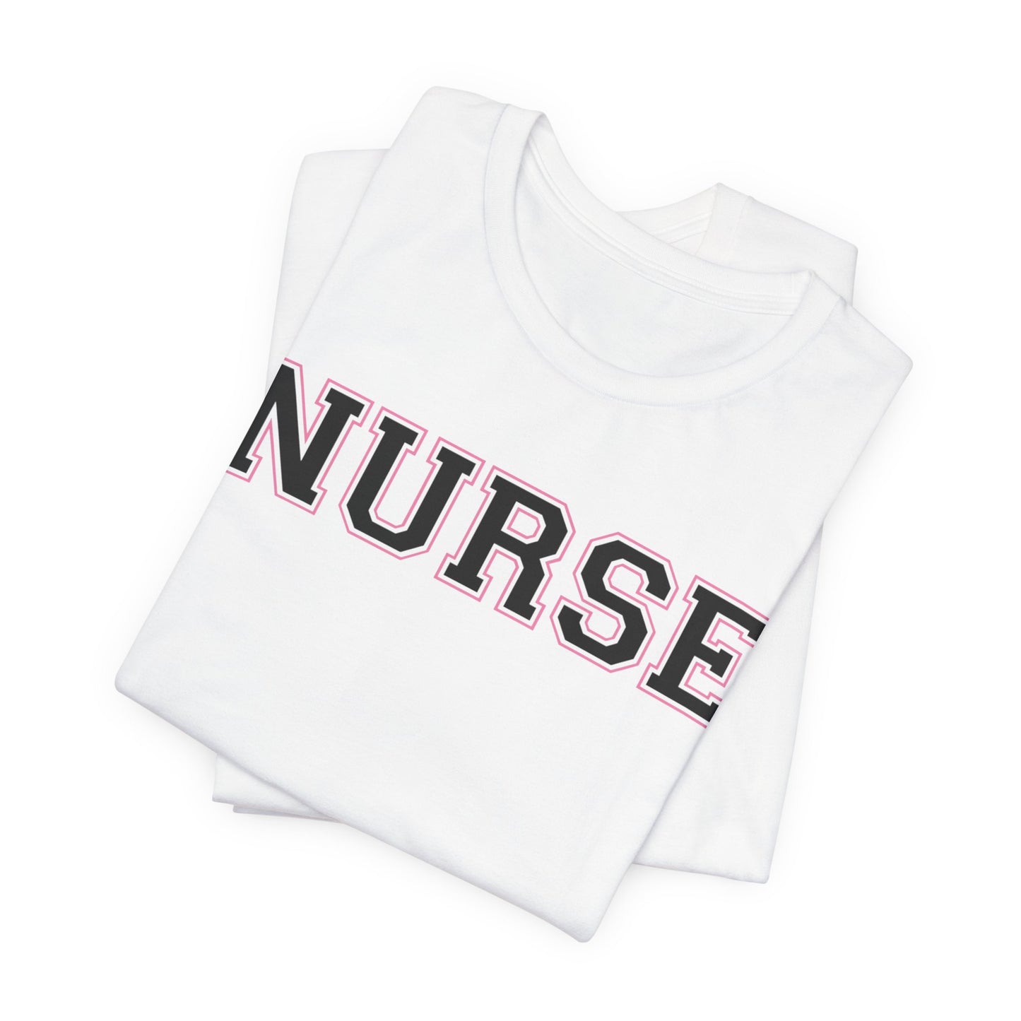 Collegiate Capital Nurse Tee - Black on Pink