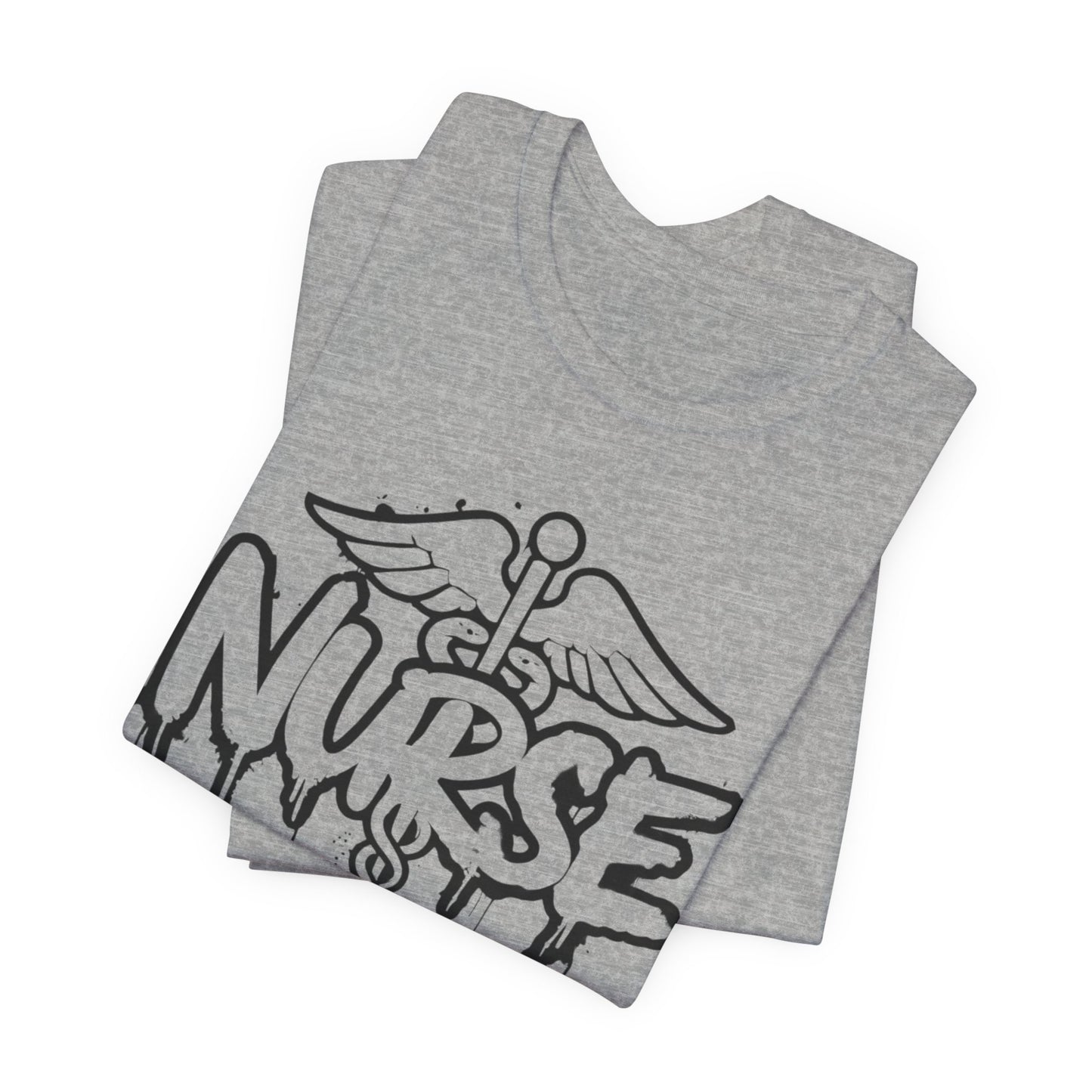 Black Nurse Caduceus Short Sleeve Tee
