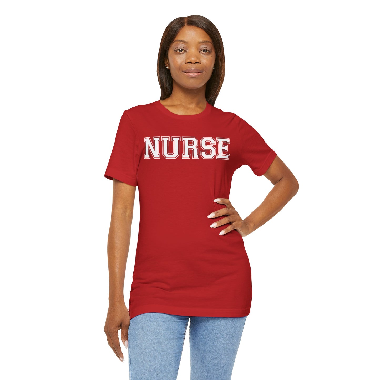 Collegiate Capital Nurse Tee - White on White