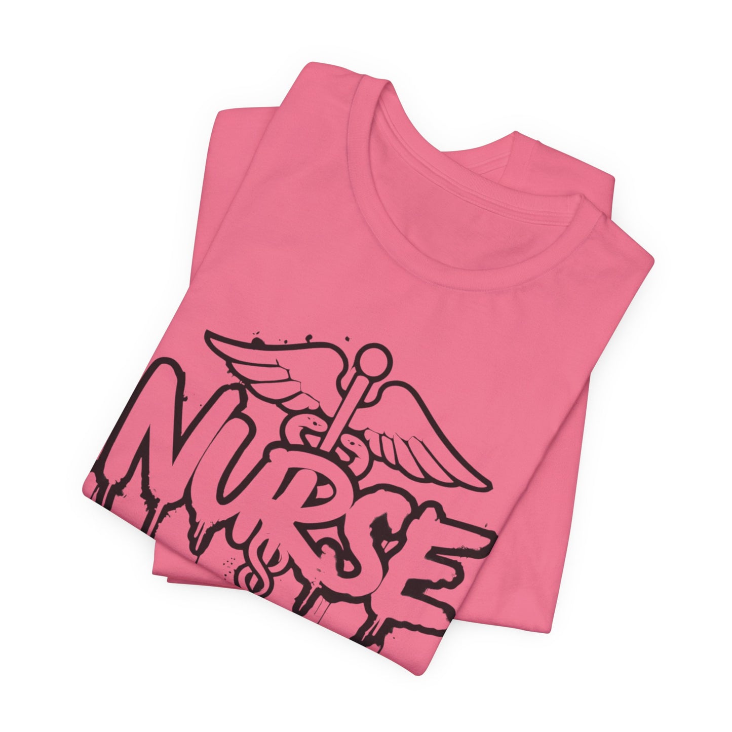 Black Nurse Caduceus Short Sleeve Tee