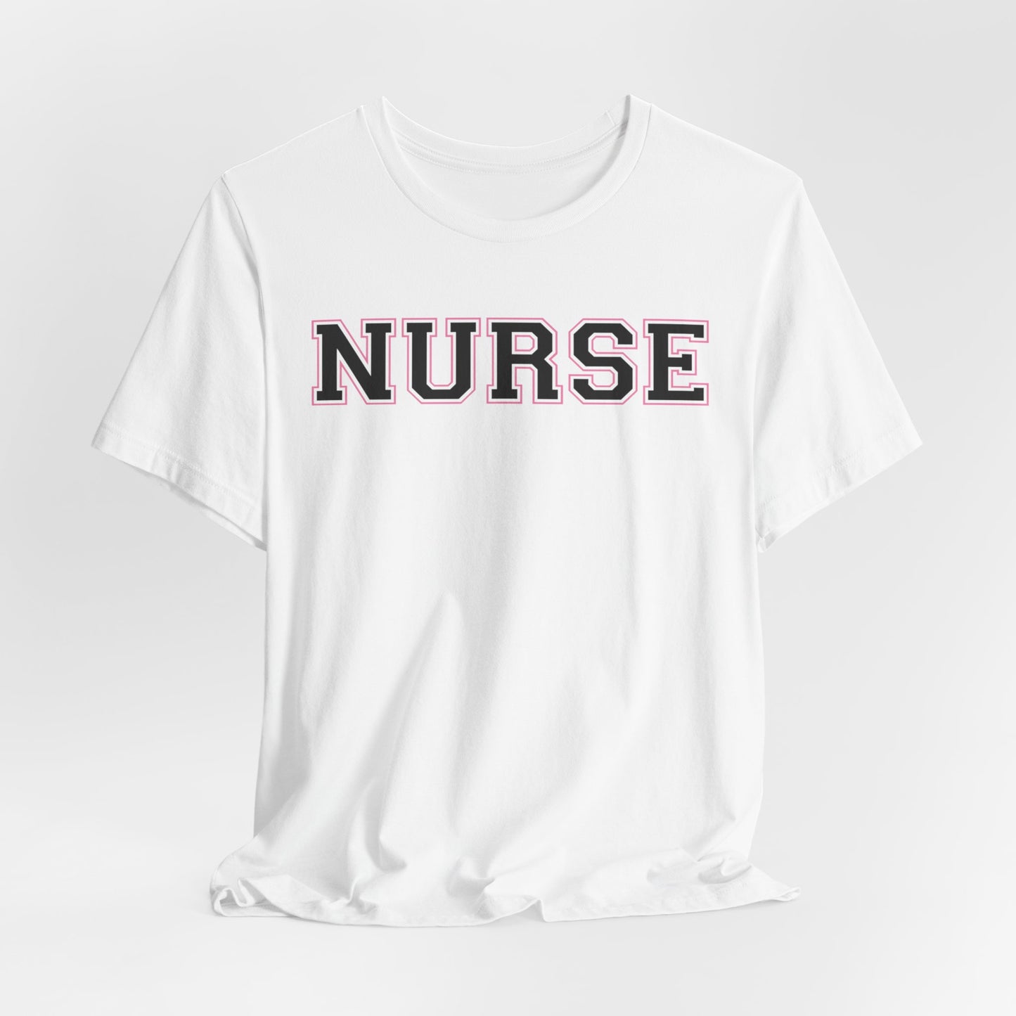 Collegiate Capital Nurse Tee - Black on Pink