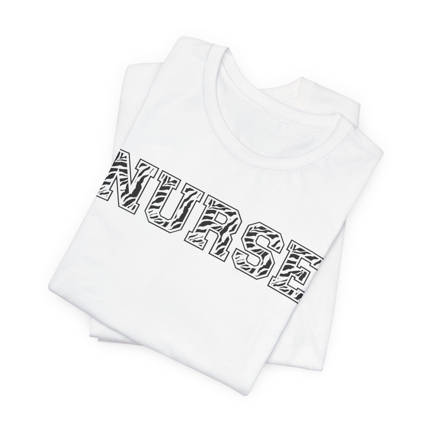 Collegiate Capital Nurse Tee - Zebra on Black