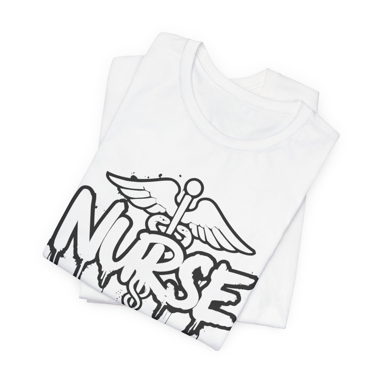 Black Nurse Caduceus Short Sleeve Tee