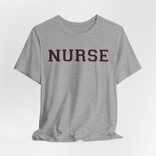 Collegiate Capital Nurse Tee - Black on Pink