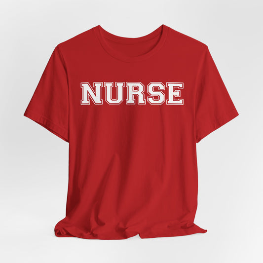 Collegiate Capital Nurse Tee - White on White