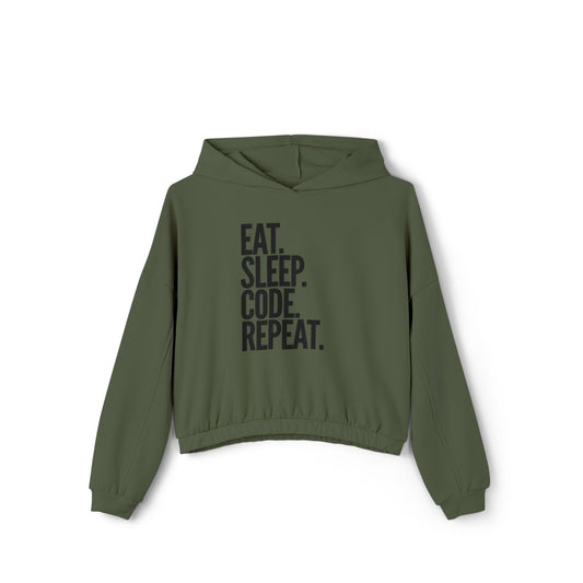 Code Mode: Eat.Sleep.Code.Repeat Cinched Bottom Hoodie