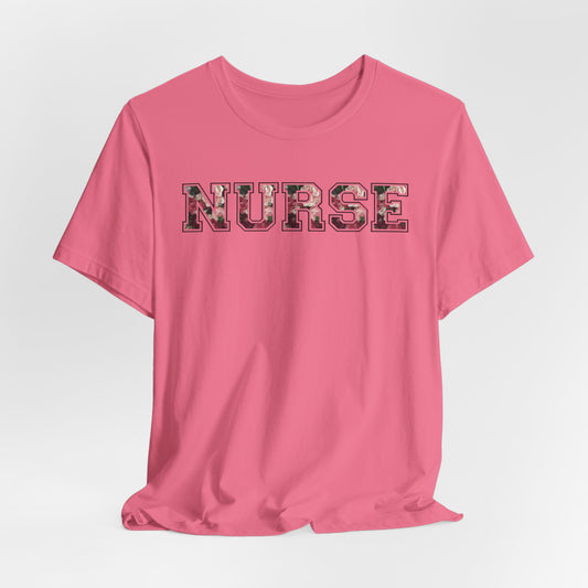 Collegiate Capital Nurse Tee - Floral on Black