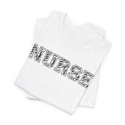 Collegiate Capital Nurse Tee - Zebra on Black